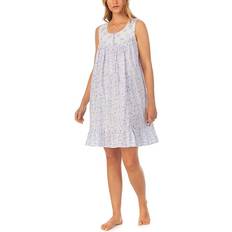 White Nightgowns Eileen West Sleeveless Cotton Short Nightgown