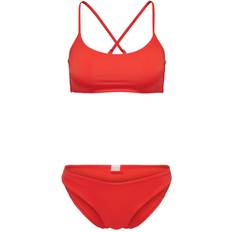 Røde - S Bikinisett Only Solid Colored Bikini Set