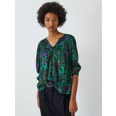 Velvet Blouses Velvet by Graham & Spencer Reeve Abstract Print Blouse, Green/Multi