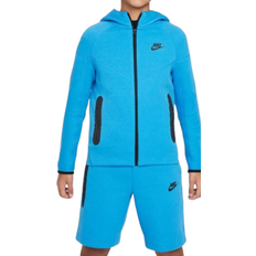 M Hoodies Nike Youth Sportswear Tech Fleece Full Zip Hoodie - Light Photo Blue/Black/Black