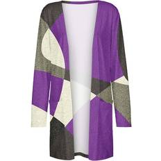 CZHJS Women's Floral Printed Cardigan - Purple