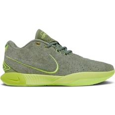 Fabric Basketball Shoes Nike LeBron XXI - Oil Green/Volt