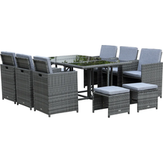 OutSunny 11 Pieces Patio Dining Set