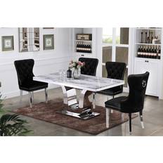 Stainless Steel Dining Sets Best Quality Furniture Ada Black Dining Set 38x64" 5