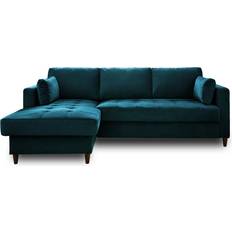 Lisa Bed Function With Footstool Peacock Blue Sofa 222cm 4-Sitzer