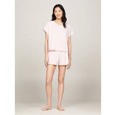 Tommy Hilfiger Schlafanzüge Tommy Hilfiger Damen Ss Jersey Pj Set UW0UW05425 Pyjamas, Schwarz Whimsy Pink/Grid Check Pink