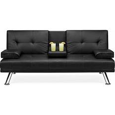 HomeStock Futon Black Sofa 66" 3 Seater