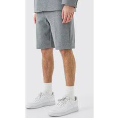 Herren - Wolle Shorts boohooMAN Mens Melton Wool Tailored Shorts Grey