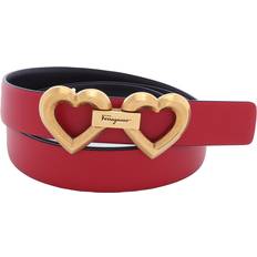 Ferragamo Red Belts Ferragamo Leather Heart Buckle Adjustable Belt