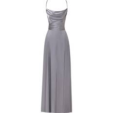 Evening Gowns - Silver Dresses Milla Boudoir silver silk slip dress