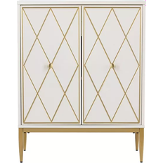 Retractable Drawer Cabinets Target Nessnal 2 Cream/Gold Storage Cabinet 28x35.8"