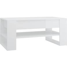 vidaXL 810905 High Gloss White Coffee Table 21.7x40.2"