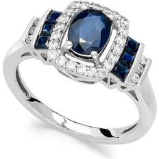 Macy's Ring - White Gold/Sapphire/Diamonds