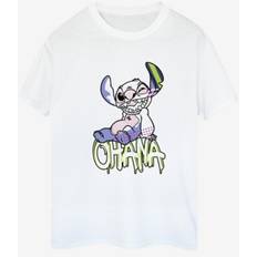 T-skjorter Disney Lilo And Stitch Ohana Graffiti T-Shirt White