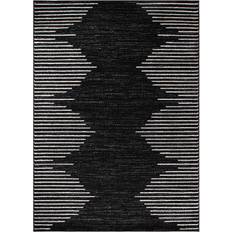 World Rug Gallery Bohemian Stripe Black 60x84"