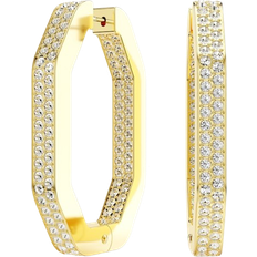 Swarovski Women Earrings Swarovski Dextera Octagon Shape Large Hoop Earrings - Gold/Transparent