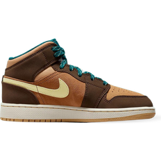 Nike Jordan 1 Mid SE GS - Cacao Wow/Ale Brown/Twine/Luminous Green