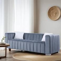 Elegant Traditional Grey Sofa 87" 3 Seater