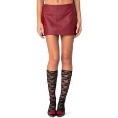 Red - Women Skirts Edikted Aster Faux Leather Miniskirt