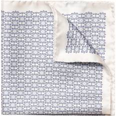 Men - White Handkerchiefs Eton Geometric-print Silk Pocket Square