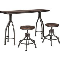 Counter height bar table Signature Design Odium Urban Counter Rustic Brown/Gray Dining Set 18x54" 3