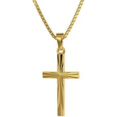 Schmuck Trendor 75438 Kreuz-Anhänger Gold 750 18K mit goldplattierter Kette