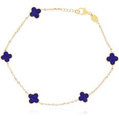 The Lovery Mini Lapis Clover Bracelet - Gold/Blue