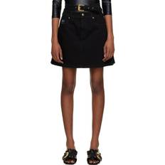 Black - Men Skirts Versace Jeans Couture Black Baroque Buckle Denim Miniskirt