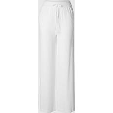 Dame - Hvite Bukser Selected Viva-Gulia Hw Long Linen Pant Snow White