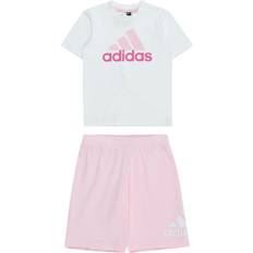 Adidas Kid's Sportswear Essentials T-shirt & Short Set - White/Multicolor