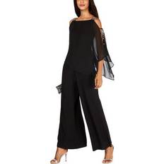 Polyester Capes & Ponchos MSK Womens Embellished Poncho Sleeve Jumpsuit