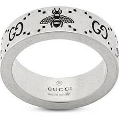 Gucci GG and Bee Ring 6mm - Silver/Black