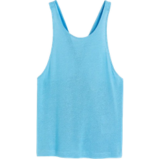 Damen - Leinen T-Shirts & Tanktops H&M Linen Blend Vest Top - Blue