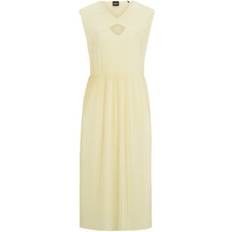 Hugo Boss Women Dresses Hugo Boss Women's Sleeveless Plisse Dress Open Yellow