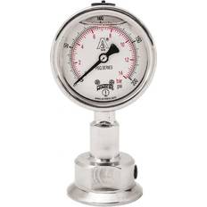 Slide Gages PSQ15806 Pressure to 200 psi, Triclamp, Silver