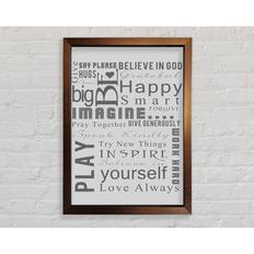 Happy Larry Home Quote Family Rules Bronze/Natural Bild 42x59.7cm