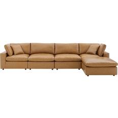 modway Commix Down Filled Overstuffed Tan Sofa 158" 5 Seater