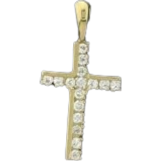 Arven Vintage Sparkling Cross Pendant - Gold/Transparent