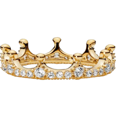Pandora Clear Sparkling Crown Ring - Gold/Transparent