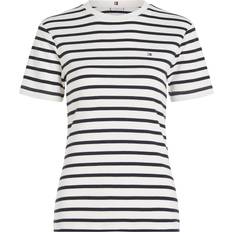 Tommy Hilfiger Damen T-Shirts Tommy Hilfiger Slim Fit T-Shirt mit Rundhalsausschnitt BRETON ECRU/DESERT SKY