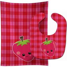 Carolines Treasures Baby Bib & Burp Cloth Strawberry Face