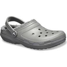Gray - Women Outdoor Slippers Crocs Classic Lined - Slate Grey/Smoke