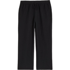 Damen - Leinen Hosen & Shorts H&M Linen Blend Pull On Trousers - Black