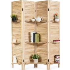 Natural Room Dividers Costway 4 Panel Screen W/3 Room Divider