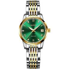 Adult Wrist Watches Olevs Wristwatch for Mechanical Automatic Green Gold Adult Female Wristwatch Gifts for