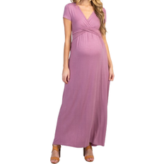 Maternity & Nursing Pink Blush Draped Maternity/Nursing Maxi Dress Mauve