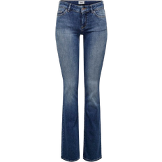Dame - L Bukser & Shorts Only Blush Flared Fit Low Waist Jeans - Blue/Medium Blue Denim