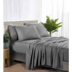Bamboo Bed Linen 2000 Count Bed Sheet Gray