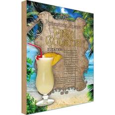 Wanddekoration Vianmo Holzschild Wandschild 18x12 Pina Colada Poster