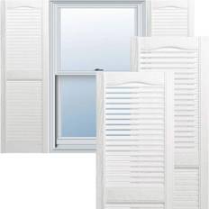 Windows Ekena Millwork 36 Lifetime Vinyl Standard Cathedral Top Center Open Louvered Pair Bright White Timber Window Shutter Height 31"